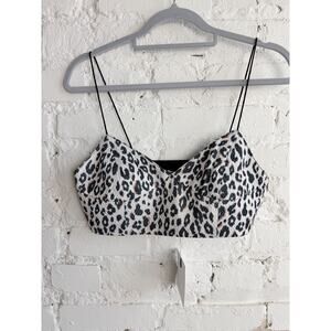 IXIAH Leopard Print Ruler Crop Top Bralette Cami Bustier NWT Size 10 Strappy